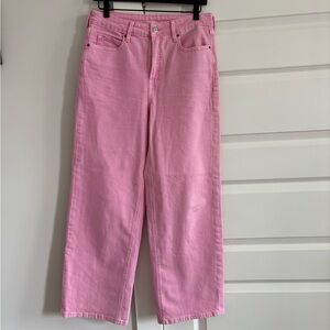 Old Navy Women's Sky High Wide Leg Jeans in Pink